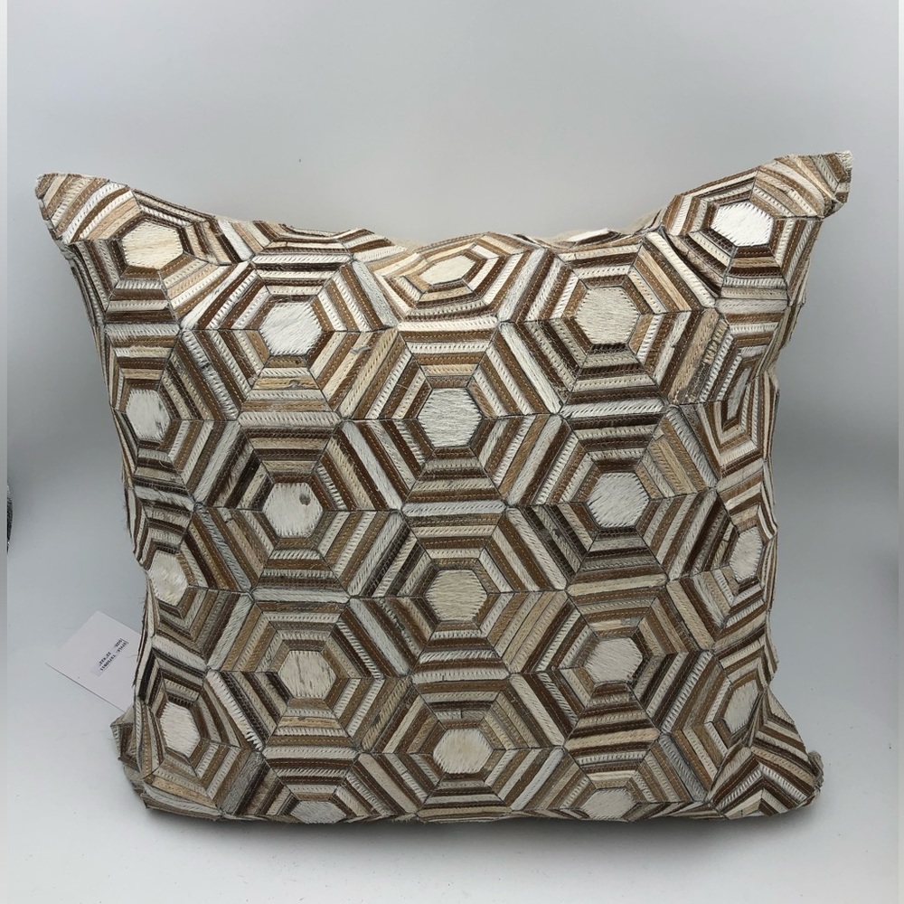 Callisto Home Calf Hair Decorative Square Pillow
